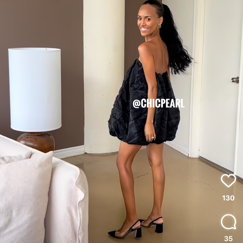 Zara strapless puff dress